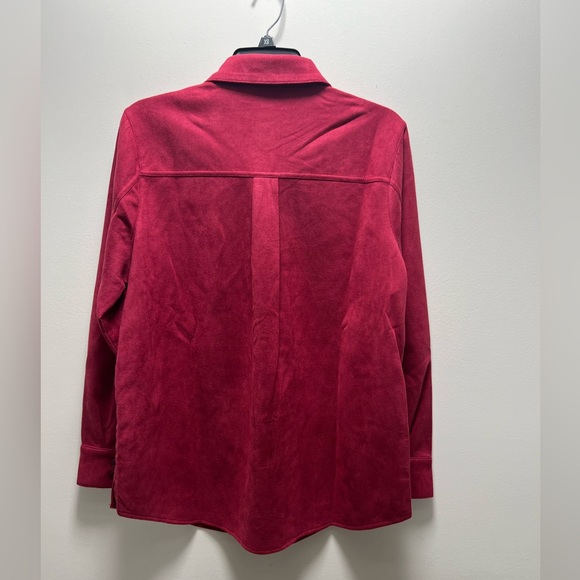 NEW DRAPERS & DAMONS Stretch Microsuede Shirt Jacket size: L - Picture 5 of 5